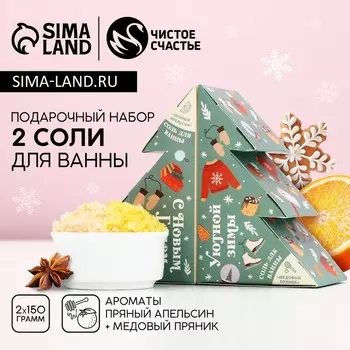 Подарочный набор новогодний женский «Уютной зимы»: соль для ванны, 2150 г, Чистое счастье