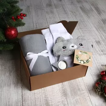 Новогодний подарочный набор Merry Christmas, плед и аксессуары