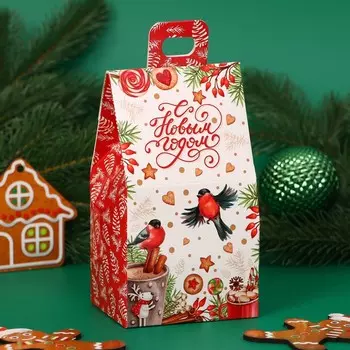 Новогодний подарок, сладкий, детский "Мини Домик", конфеты, Снегири, конфеты, 150 г