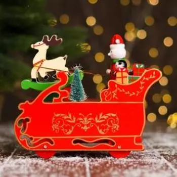 Новогодний сувенир «Сани» 18 × 9 × 16.5 см
