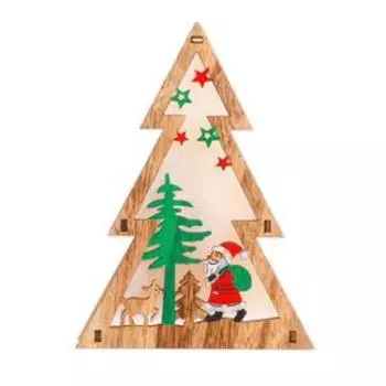 Световой декор «Ёлка и дед мороз», настольный, 15 11 2 см