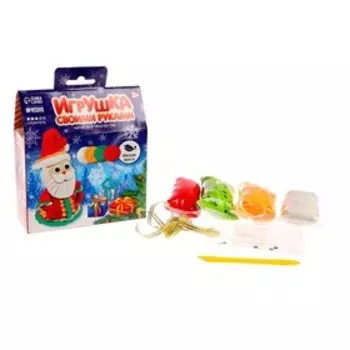 Новогодняя игрушка из массы для лепки «Дед Мороз» + глазки, стека