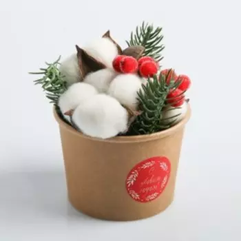 Новогодняя композиция «Классика», природный декор