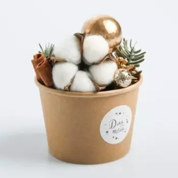 Новогодняя композиция «Золотой», природный декор