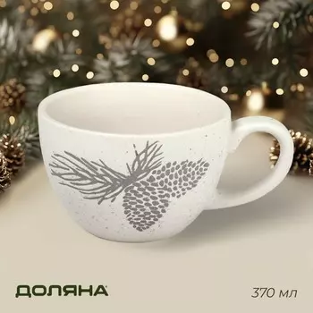 Кружка новогодняя Доляна Snow cones, 370 мл, 14.510.87.2 см, керамика, белая
