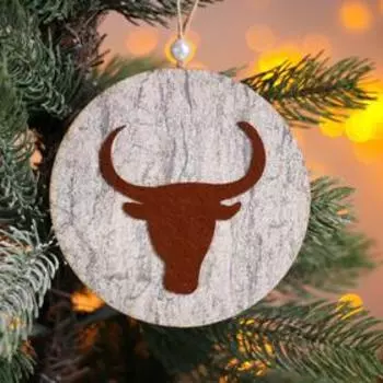 Новогодняя подвеска «Бычки» 0,2х12х12 см