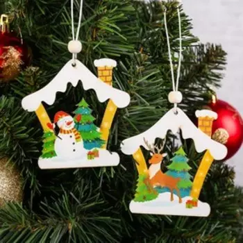 Елочная игрушка «Домик», МИКС