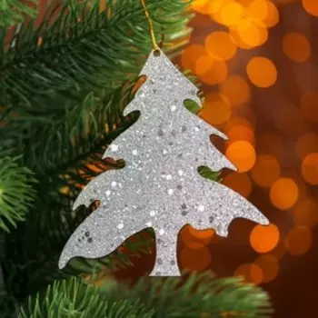 Елочная игрушка «Сверкающая ёлочка», односторонняя