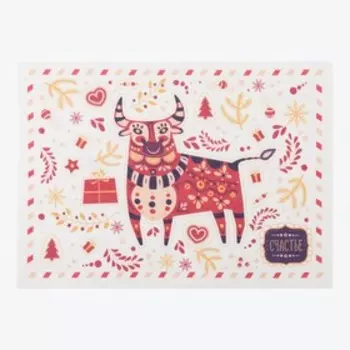 Новогодняя салфетка на стол «Счастье» 40х29 см