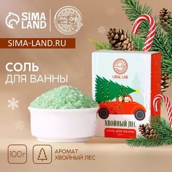 Соль для ванны URAL LAB, 100 г, аромат хвойного леса