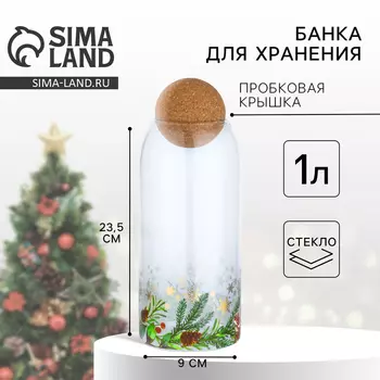 Банка для хранения новогодняя «Зимние истории», 1000 мл