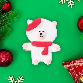 Новогоднее печенье ванильное "Мишутка" 40 гр (1кор=15шт)