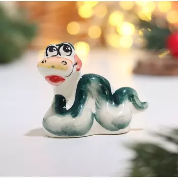 Сувенир «Змей Ваня», керамика, гжель, зеленый 4,55,5 см