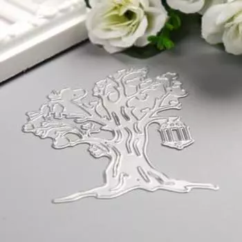 Нож для вырубки сталь "Дерево с сердечками" 10х8 см