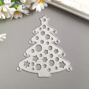 Нож для вырубки сталь "Ёлочка нарядная" 9,7х8,5 см