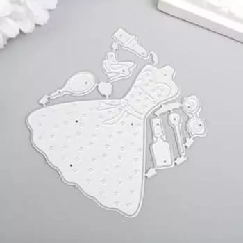 Нож для вырубки сталь "Платье в горошек" набор 7 элементов 8,5х8 см