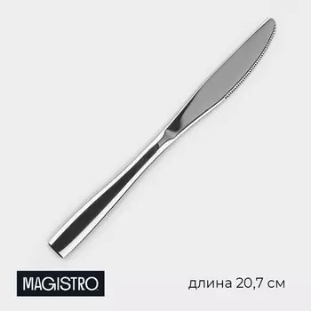 Нож столовый из нержавеющей стали Magistro Bravo, длина 20.7 см, толщина 4 мм, серебристый