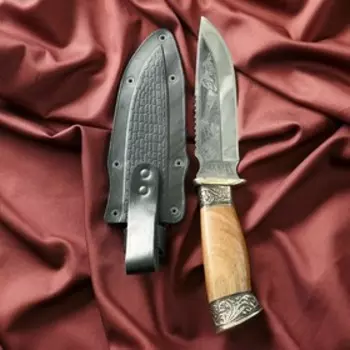 Нож кавказский, туристический "Викинг" с ножнами, гардой, сталь - 40х13, 14.5 см