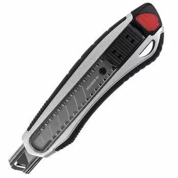 Нож универсальный BRAUBERG Heavy duty, металлический корпус, автофиксатор, 18 мм
