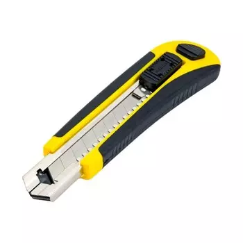 Нож универсальный ЭНКОР 9665, металлическая направляющая, обрезиненная рукоять, 18 мм