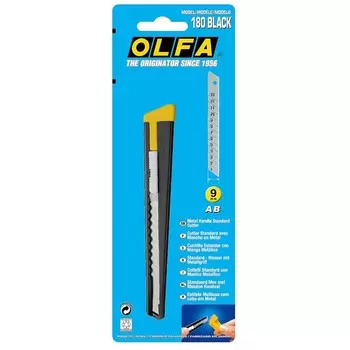 Нож универсальный OLFA OL-180-BLACK, автофиксатор, 9 мм