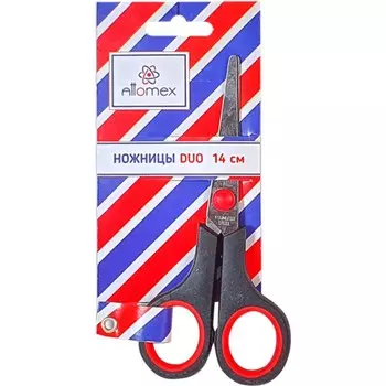 Ножницы Attomex Duo, 14 см, двухцветные, прорезиненные кольца