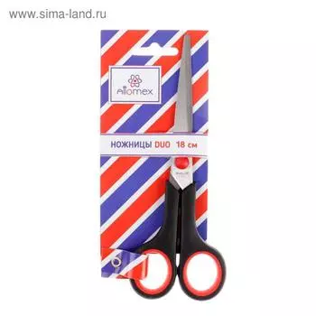 Ножницы Attomex Duo, 18 см, двухцветные, прорезиненные кольца