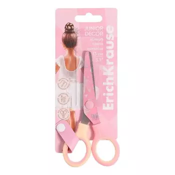 Ножницы детские 13 см ErichKrause "Junior Decor Pointes" с принтом на лезвиях, блистер