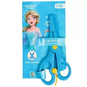 Ножницы детские 13 см, пластиковые двухцветные ручки, Холодное сердце, МИКС