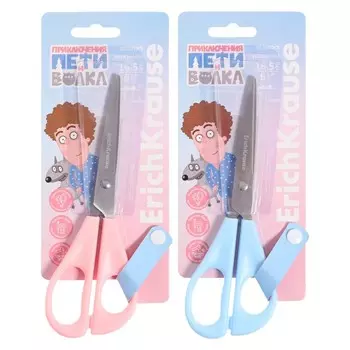 Ножницы детские 16.5 см ErichKrause "Приключения Пети и Волка", микс