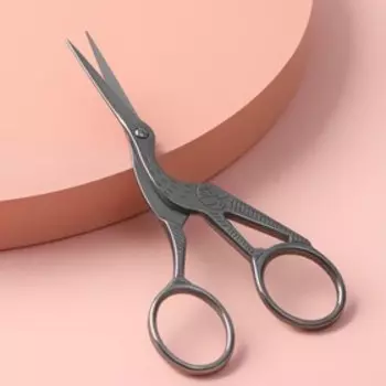 Ножницы для рукоделия «Цапельки», скошенное лезвие, 4.5", 11.4 см, цвет серебряный