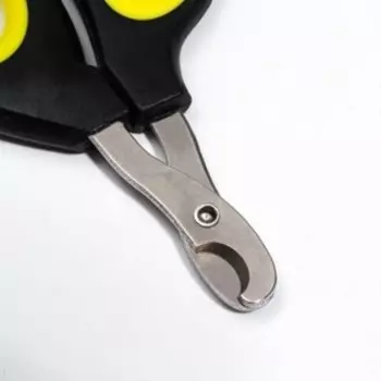 Ножницы-когтерезы "Пижон" Premium с эргономичной ручкой, отверстие 8 мм, чёрно-жёлтые