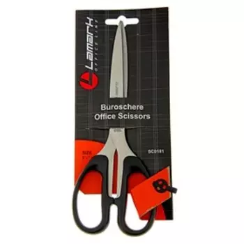 Ножницы 20.3 см Lamark, удобные пластиковые ручки, на бумажном держателе
