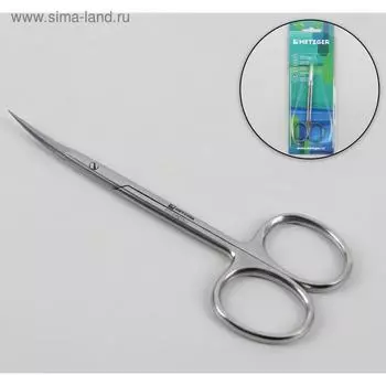 Ножницы маникюрные «Metzger», для кутикулы, загнутые, 11 см, на блистере, цвет серебристый, CS-1/8 (2)-S (CVD)