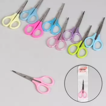 Ножницы маникюрные, загнутые, 9 см, МИКС