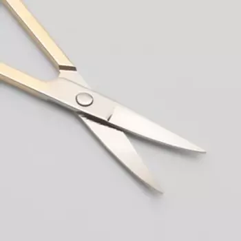 Ножницы маникюрные, загнутые, 9 см, на блистере, цвет золотистый, серебристый