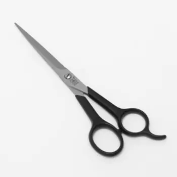 Ножницы парикмахерские, с упором, с микронасечкой, лезвие — 6,5 см, цвет чёрный