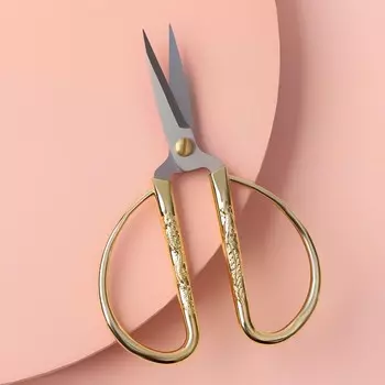 Ножницы для рукоделия, скошенное лезвие, 5", 12.5 см, цвет золотой