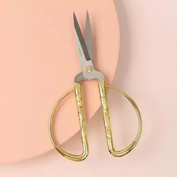 Ножницы для рукоделия, скошенное лезвие, 6", 15 см, цвет золотой