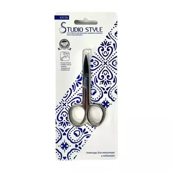 Ножницы с загнутыми концами Studio Style, широкие, шлифованные
