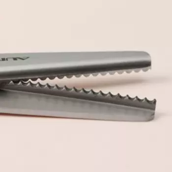 Ножницы «Волна», 23 см, шаг - 3,5 мм, цвет голубой/фиолетовый, УЦЕНКА