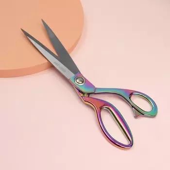 Ножницы закройные, скошенное лезвие, 10", 26.5 см, разноцветные