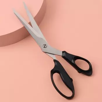 Ножницы закройные, скошенное лезвие, 25 см, цвет чёрный