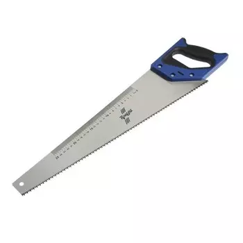 Ножовка по дереву ТУНДРА, 2К рукоятка, 2D заточка, каленый зуб, 7-8 TPI, 500 мм