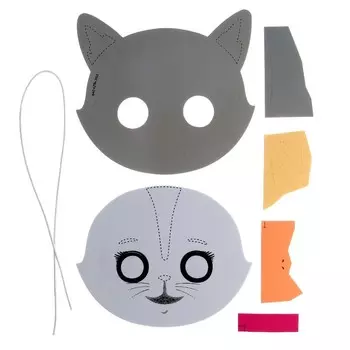 Объёмная аппликация. Детская маска из EVA «Алиса. Кошечки-Собачки»