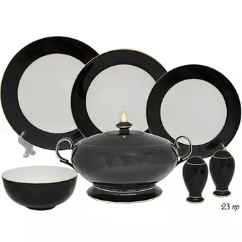 Обеденный сервиз Lenardi Black, 23 предметов