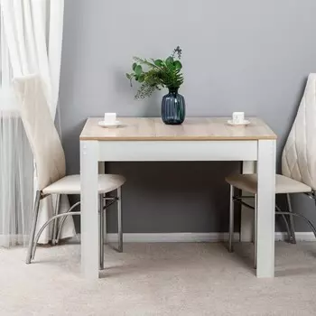 Обеденный стол «Мальта», 1010670760 мм, цвет дуб сонома / белое тиснение