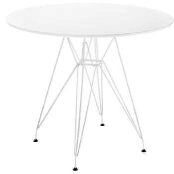 Обеденный стол Table МДФ/металл, белый 90x90x76 см
