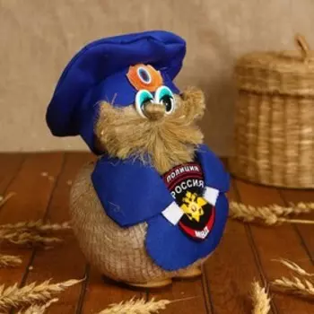 Оберег «Домовой Нафаня», полицейский, 15 см, микс