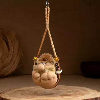 Оберег "Домовой Нафаня в подкове" 12см, микс